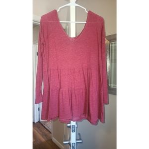 American Eagle Maroon Long Sleeve Top
